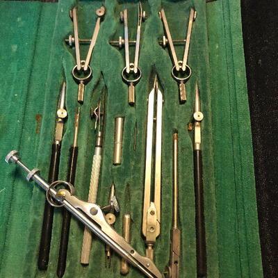 P126:  Abacus and Drafting Tools Lot