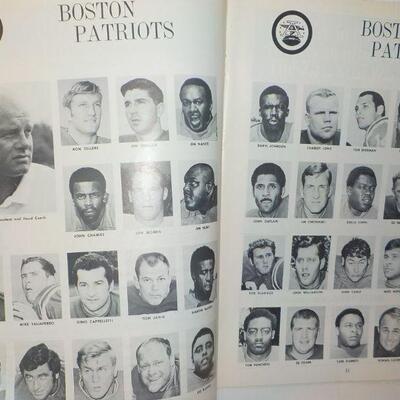 Original 1969 Boston Patriots vs New York Jets Program.