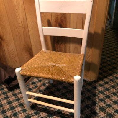 P134:  White Wooden Chair Porch Perfect