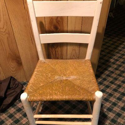 P134:  White Wooden Chair Porch Perfect