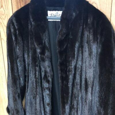 P136: Diane Furs Floor Length Black Mink Coat