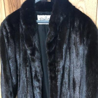 P136: Diane Furs Floor Length Black Mink Coat