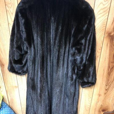 P136: Diane Furs Floor Length Black Mink Coat