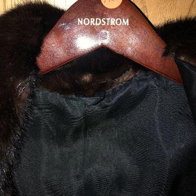 P139: Short Black Fur with Zip Front Size Medium