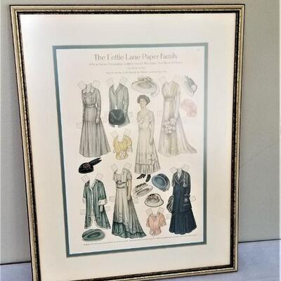 Lot #24  Vintage Lettie Lane Paper Family - uncut in frame - 1908