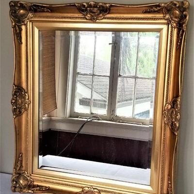 Lot #38  Contemporary Gilded Beveled Wall Mirror - Rectangular OR Horizontal