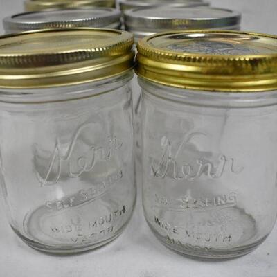 9 Canning Jars (6 wide mouth 3 regular)