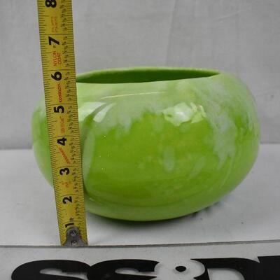 Green Glass/Ceramic? Planter Bowl