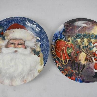 5 pc Christmas Holiday Plates: 3 Snowmen & 2 Santa