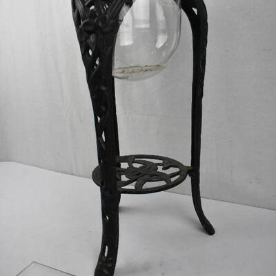 Metal Garden Table with Candle Holder Glass