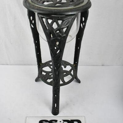 Metal Garden Table with Candle Holder Glass