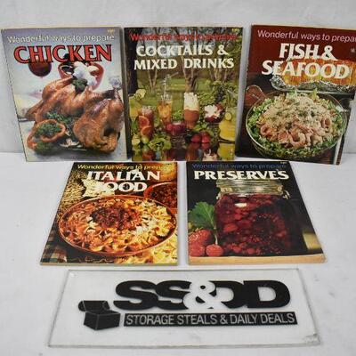 5 pc Vintage Cookbooks: Chicken -to- Preserves. 1978-79