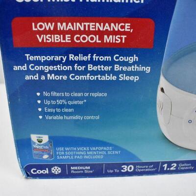 Vicks Filter Free Cool Mist Humidifier, with box