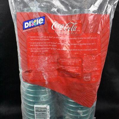 Dixie Coca Cola Green Plastic Cups 16 oz Qty 28, New old stock