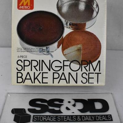 6-piece Springform Bake Pan Set, Vintage, New old stock