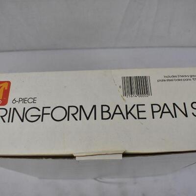 6-piece Springform Bake Pan Set, Vintage, New old stock