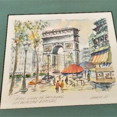 Lot #43  Pair of Original Watercolors - Paris Scenes