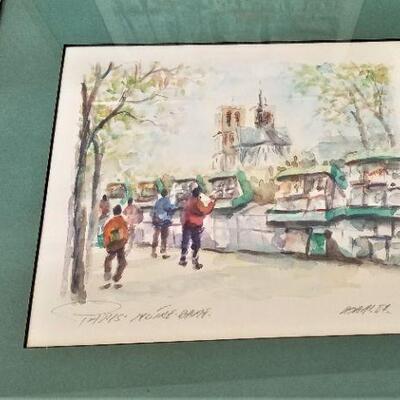 Lot #43  Pair of Original Watercolors - Paris Scenes