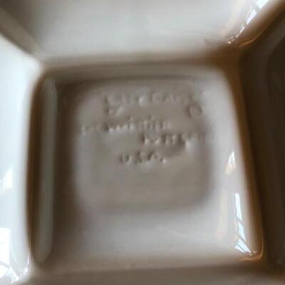 Whittier Potteries Divided Serving Plate with Removable Dip Bowl