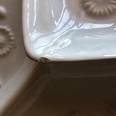 Whittier Potteries Divided Serving Plate with Removable Dip Bowl