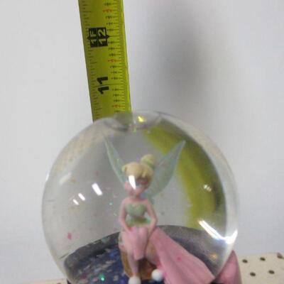 Lot 16 - Disney Tinker Bell Musical Light Up Snow Globe, Plays You Can Fly!