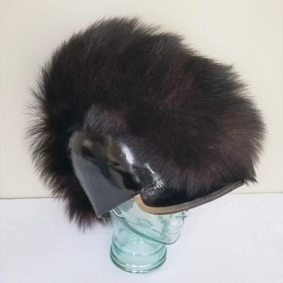 Lot #58  Leather Military Hat with Fur Trim - FANTASTIC