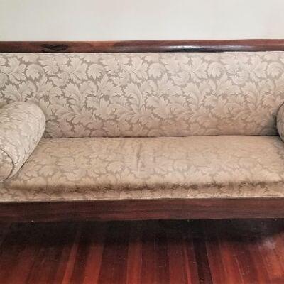 Lot #59  Very Nice Antique Empire Sofa - contemporary upholstery