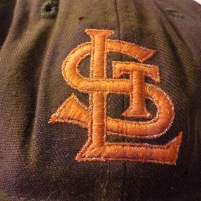 " St. Louis Cardinals game hat. "