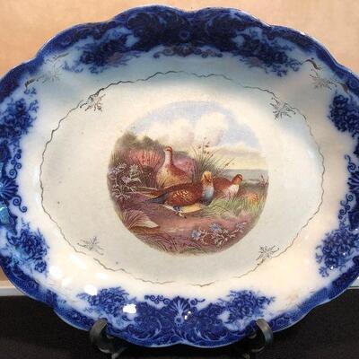 Antique Flow Blue Platter 