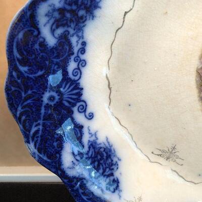 Antique Flow Blue Platter 