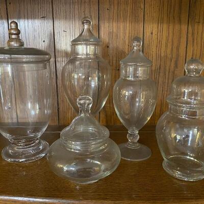 Set of 5 Apothecary Candy Jars