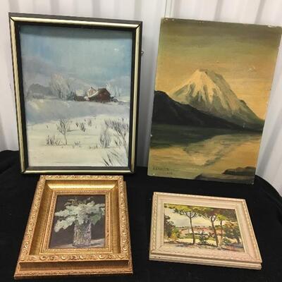 Mixed Original Oil Paintings Collection Signed