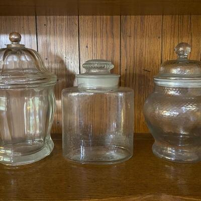 Set of 3 Glass Apothecary Style Jars