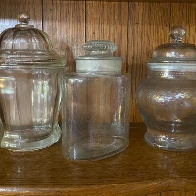 Set of 3 Glass Apothecary Style Jars
