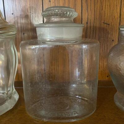 Set of 3 Glass Apothecary Style Jars