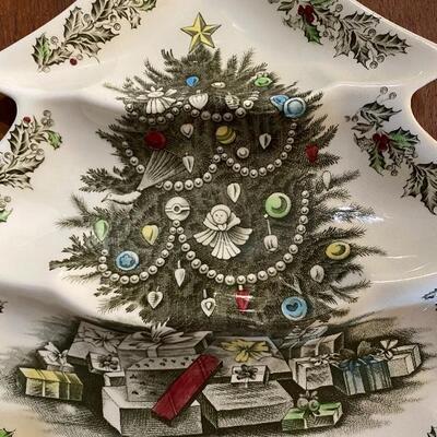 Johnson Bros Merry Christmas Tree Shaped Divided Plate