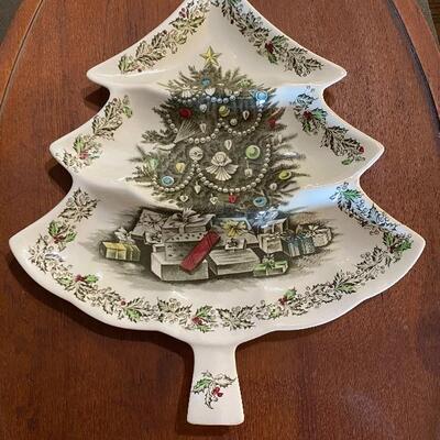 Johnson Bros Merry Christmas Tree Shaped Divided Plate