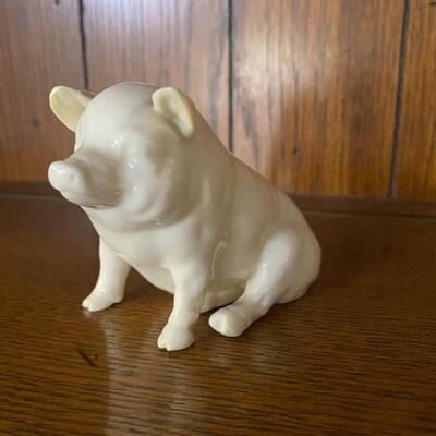 Belleek Pig Figurine