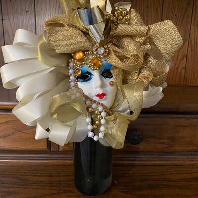 Clown and Masquerade Mask Bottle decor