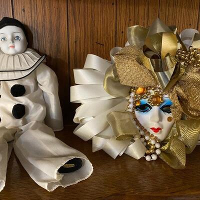 Clown and Masquerade Mask Bottle decor