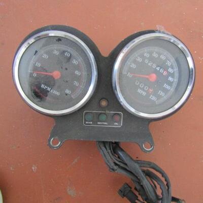 LOT 49  MOTORCYCLE TACHOMETER AND SPEEDOMETER