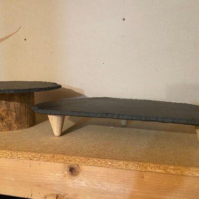 Cl66: Slate and Wood Serving Pieces (Charcuterie boards)