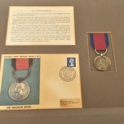 Lot #69  WATERLOO Medal in Frame - replica