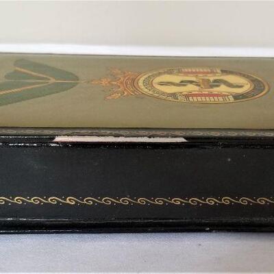 Lot #73  Vintage Papier Mache Trinket Box - Lord of Byng Hall