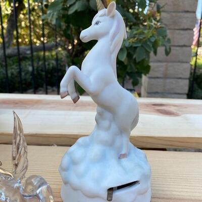 Unicorn Music Box and Pegasus Figurine 