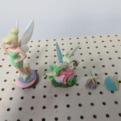 Lot 78 - Tinkerbell Figurines & Pin