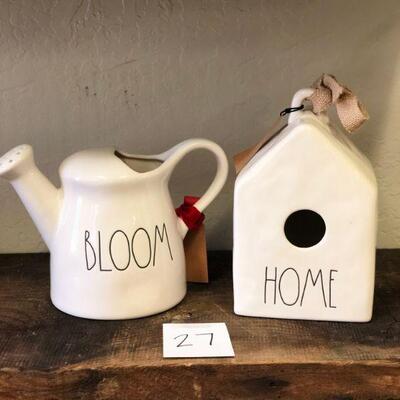 Lot 27 Rae Dunn New Home Birdhouse & Watering Can