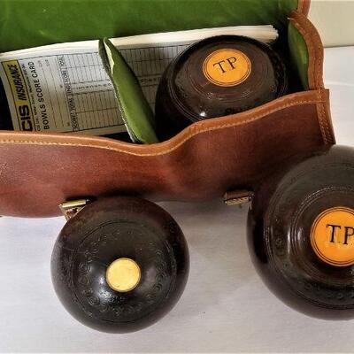 Lot #79  British Lawn Bowls Set in Carry Case
