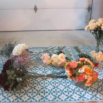 Pink/White long stem roses- Realistic artificial