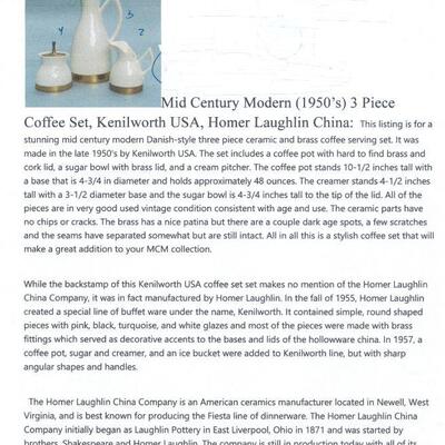 Kenilworth MCm 1950's Coffee Set